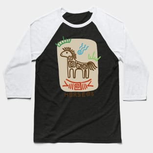 Line pattern horse Baseball T-Shirt